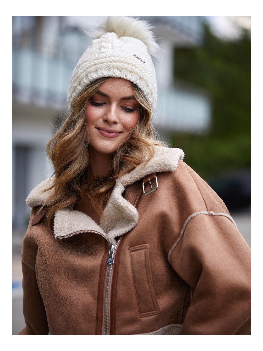 Cream women\'s winter hat C10 - Online store - Boutique